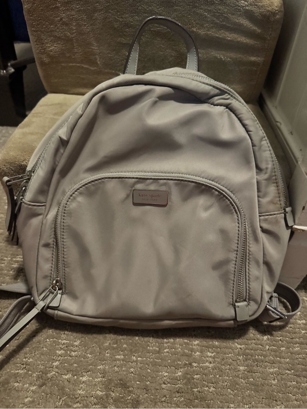 Kate Spade Nylon Backpack in Light Gray